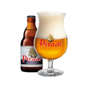 Bierfles Piraat 10,5 met ingeschonken glas