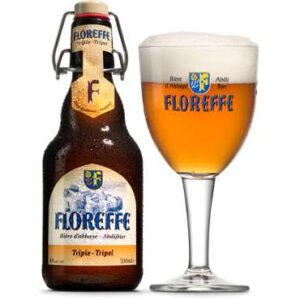 Speciaalbier Floreffe Tripel met ingeschonken Floreffe bierglas