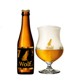 Speciaalbier Wolf 7 met ingeschonken Wolf bierglas