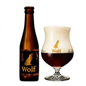 Speciaalbier Wolf 8 met ingeschonken Wolf bierglas