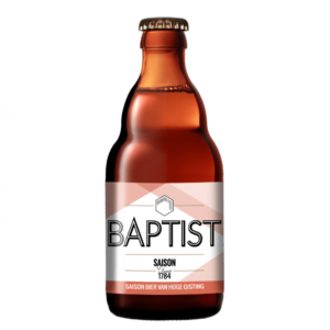 Speciaalbier Baptist Saison met ingeschonken Baptist bierglas