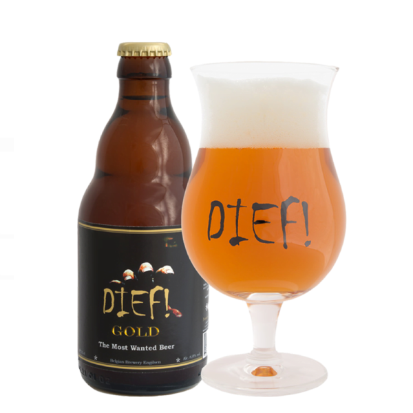 Speciaalbier Dief Gold met ingeschonken bierglas