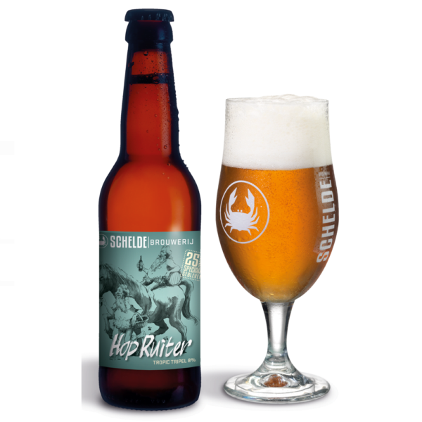 Speciaalbier Hop Ruiter met ingeschonken bierglas