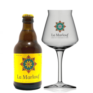 Speciaalbier La Marlouf met bierglas La Marlouf