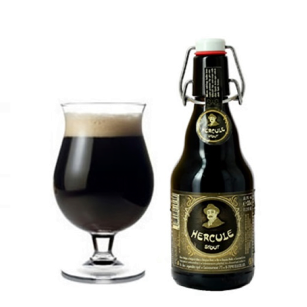 Speciaalbier Hercule Stout met ingeschonken bierglas