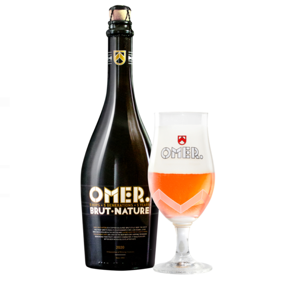 Speciaalbier OMER. Brut Nature met ingeschonken Omer bierglas