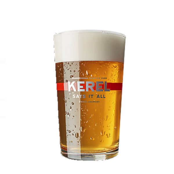 Ingeschonken bierglas Kerel